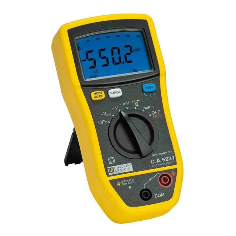 Chauvin Arnoux Handheld Digital True RMS Multimeter 6,000 Counts Backlit Display CAT III CAT IV 1kV CA 5231 P01196731