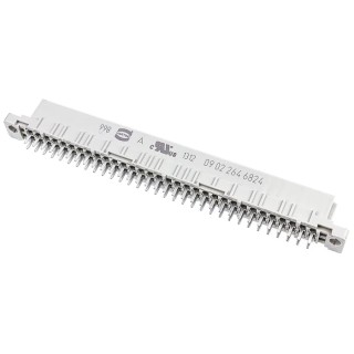 HARTING DIN 41612 64 Way 2.54 mm Pitch Type Through Hole, Type B, Solder Class C2, 2 Row Female Connector 09022646824
