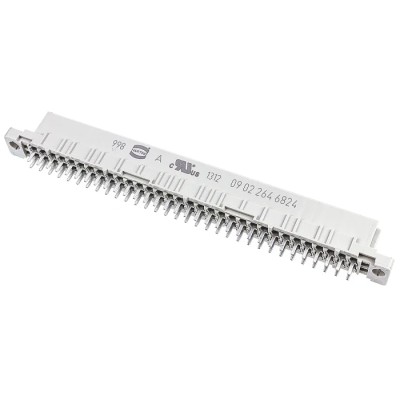 HARTING DIN 41612 64 Way 2.54 mm Pitch Type Through Hole, Type B, Solder Class C2, 2 Row Female Connector 09022646824
