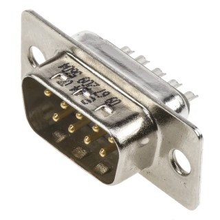 HARTING D-Sub 9 Way Straight 2.77 mm Pitch Panel Mount D-Sub Connector with Flange Male 09672095604