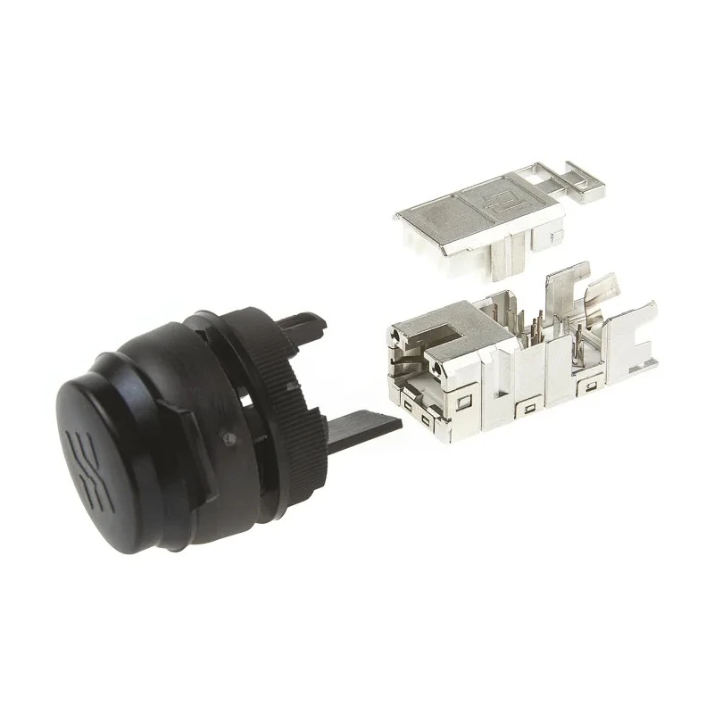 Weidmüller FrontCom Micro Series RJ45 Connector Female Cable Cat6a 360° Shielded Straight 1 Port 1 Way RJ45