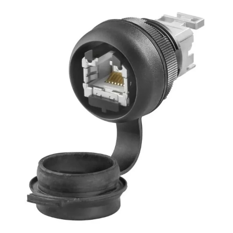 Weidmüller FrontCom Micro Series RJ45 Connector Female Cable Cat6a 360° Shielded Straight 1 Port 1 Way RJ45