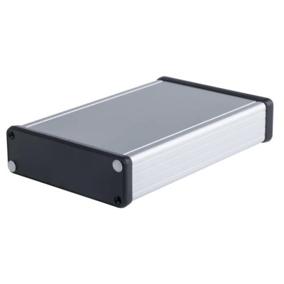 Hammond Silver Aluminium Enclosure 160 mm Length x 106.1 mm Width x 33.6 mm Height IP54 Rated 1455L1602
