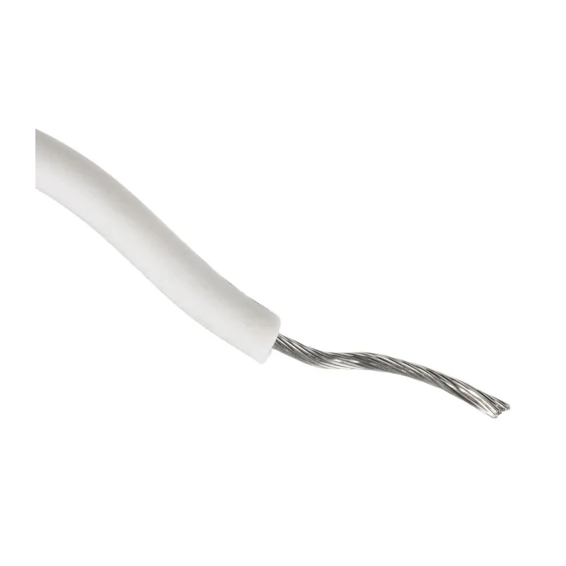 Alpha Wire Hook Up Wire Silicone Series White 0.75 mm² 18 AWG Copper Conductor Flame Retardant Silicone Rubber 391845 WH005