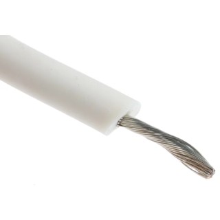 Alpha Wire Hook Up Wire Silicone Series White, 3.3 mm² Cross Sectional Area, 12 AWG, 65 x 0.25 mm Core Strands 391297 WH005