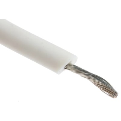 Alpha Wire Hook Up Wire Silicone Series White, 3.3 mm² Cross Sectional Area, 12 AWG, 65 x 0.25 mm Core Strands 391297 WH005
