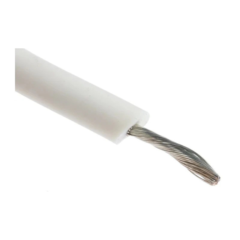 Alpha Wire Hook Up Wire Silicone Series White, 3.3 mm² Cross Sectional Area, 12 AWG, 65 x 0.25 mm Core Strands 391297 WH005
