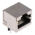 Bel-Stewart Shielded Cat6a RJ45 Female Modular Jack Connector, Through Hole, Right Angle, 1 Port 8 Way  RJ45
