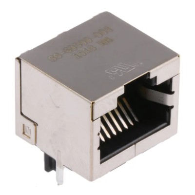 Bel-Stewart Shielded Cat6a RJ45 Female Modular Jack Connector, Through Hole, Right Angle, 1 Port 8 Way  RJ45