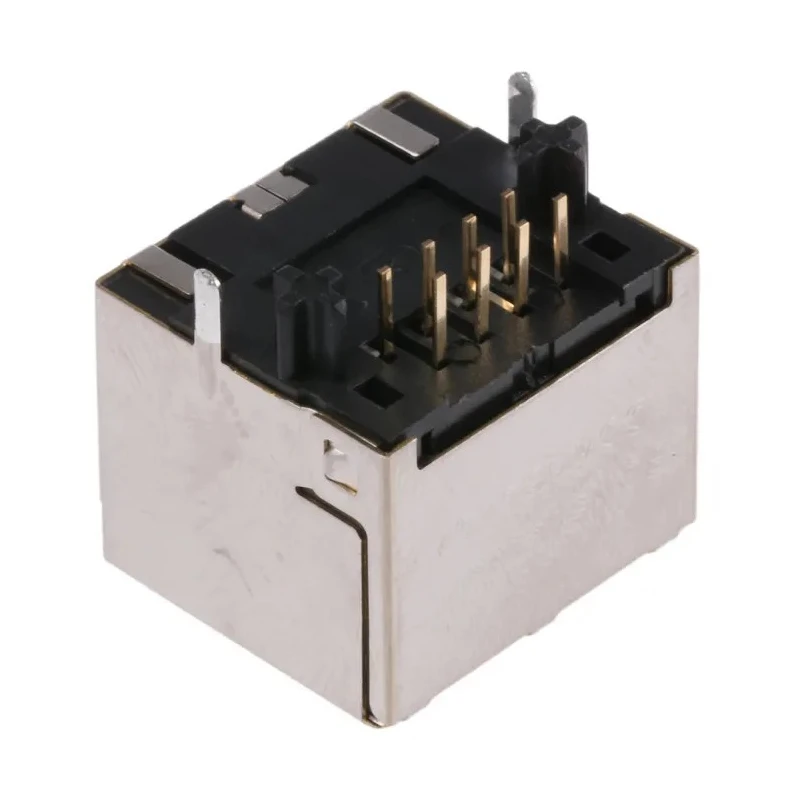 Bel-Stewart Shielded Cat6a RJ45 Female Modular Jack Connector, Through Hole, Right Angle, 1 Port 8 Way  RJ45