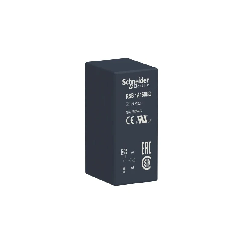 Schneider Electric Harmony Relay RSB1A160BD PCB Power Relay, 24V DC Coil, 16A Switching Current, SPDT