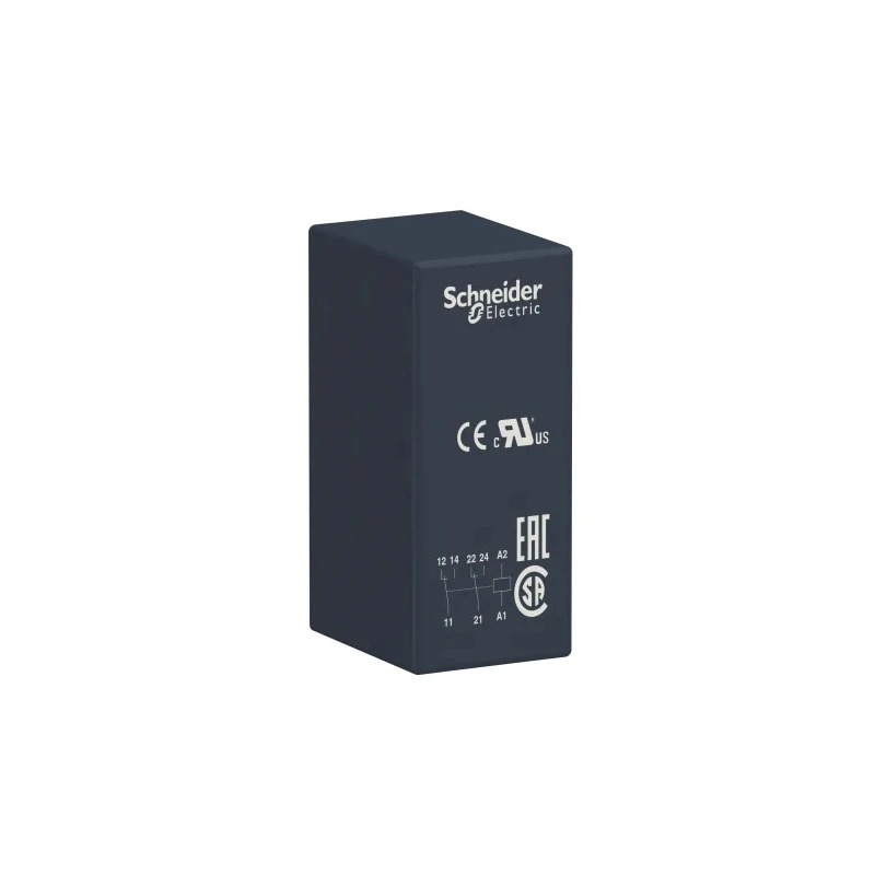 Schneider Electric Power Relay PCB Mount DPDT, 24V DC Coil Voltage, 8A Switching Current RSB2A080BD