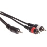 RS PRO Male 3.5 mm Stereo Jack to Male RCA x 2 Auxiliary Cable, Black, 10 m 742-4554