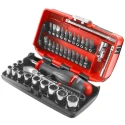 Facom 38-Piece 1/4 in 6 Point Socket Set with Pear Head Ratchet RL.NANO1PB