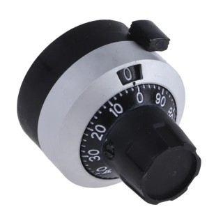 Bourns 22.8 mm Knob Diameter Black Chrome Potentiometer Knob for 6.35 mm Shaft Circular H-516-6A