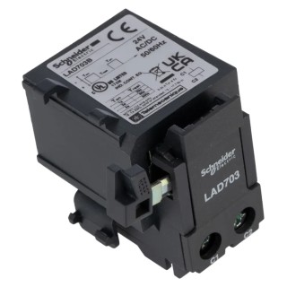 Schneider Electric 24V AC/DC DIN Rail Remote Tripping Device for Use with LRD Series LR3D Series LAD703B