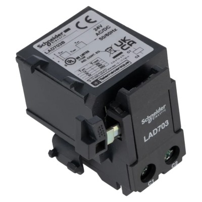 Schneider Electric 24V AC/DC DIN Rail Remote Tripping Device for Use with LRD Series LR3D Series LAD703B