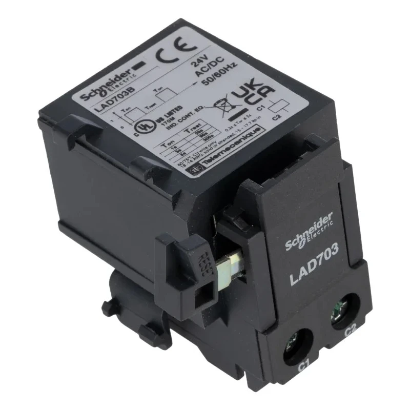 Schneider Electric 24V AC/DC DIN Rail Remote Tripping Device for Use with LRD Series LR3D Series LAD703B