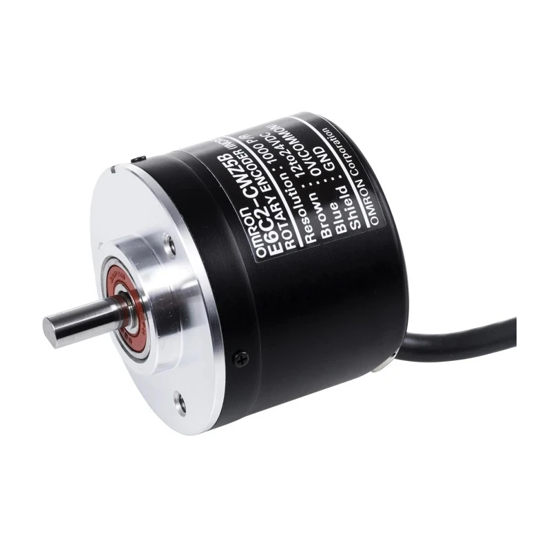 Omron E6C2 Series Incremental Encoder 24V DC, 1000 PPR, Open Collector Output, Solid 6 mm Shaft E6C2-CWZ5B 1000P/R 2M OMS