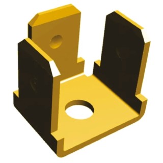 TE Connectivity FASTON .250 Yellow Uninsulated Male Spade Connector Stud 6.35 x 0.81 mm Tab Size 62261-1
