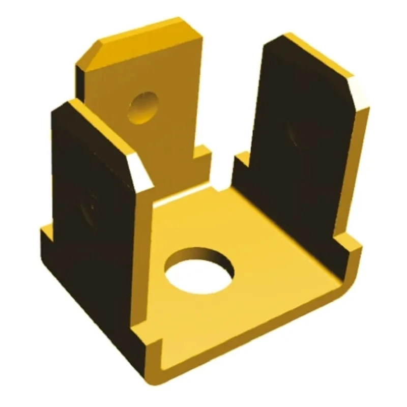 TE Connectivity FASTON .250 Yellow Uninsulated Male Spade Connector Stud 6.35 x 0.81 mm Tab Size 62261-1