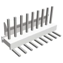 TE Connectivity MTA-100 Series Right Angle Through Hole Pin Header 9 Contacts 2.54 mm Pitch 1 Row Unshrouded 640457-9