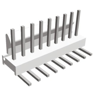 TE Connectivity MTA-100 Series Right Angle Through Hole Pin Header 9 Contacts 2.54 mm Pitch 1 Row Unshrouded 640457-9