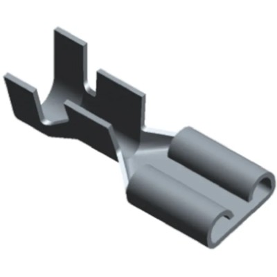 TE Connectivity Phosphor Bronze Crimp Terminal Housing 6.35 mm Tab Size Black 42437-5