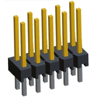 TE Connectivity AMPMODU MOD II Series Straight Through Hole Pin Header, 10 Contacts, 2.54 mm Pitch, 2 Row 5-146252-5