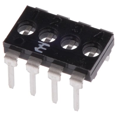 TE Connectivity AMPMODU Shunt Straight Male Black DIP Switch 8 Way 4 Row 2.54mm Pitch 1825190-3