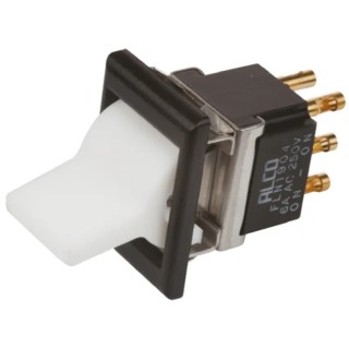 TE Connectivity DPDT On-On Rocker Switch Panel Mount White Actuator 2-6437630-6