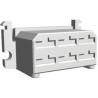 TE Connectivity FASTIN-FASTON .250 6 Way Nylon Crimp Terminal Housing, 0.25 in Tab Size, Natural 180904