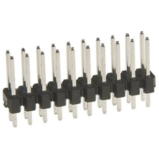 HARWIN M20 Series Straight Through Hole Pin Header, 12 Contacts, 2.54 mm Pitch, 2 Row, Unshrouded, Brass Tin M20-9980646