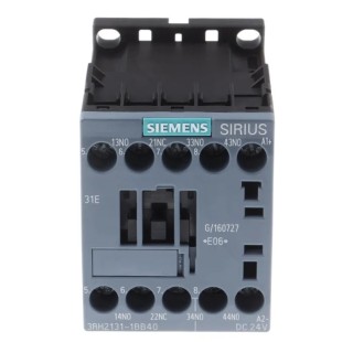Siemens 3RH2 Contactor Relay, 24V DC Coil, 4-Pole, 10 A, 4 W, 3 NO/1 NC, 690V AC 3RH2131-1BB40