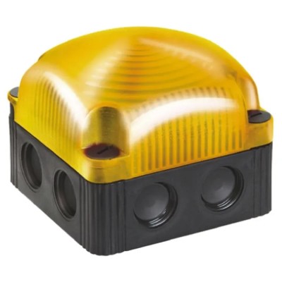 Werma BWM 853 Series Yellow LED Beacon 230V AC Flashing Base and Wall Mount IP66 IP67 853.320.60