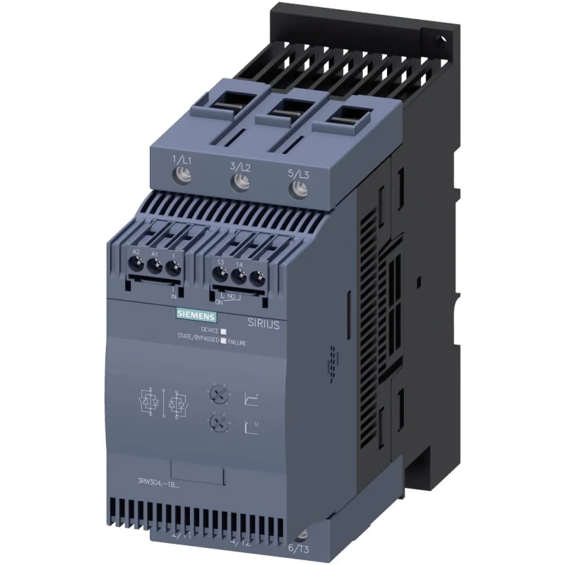Siemens 3RW30 Soft Starter 400V AC, 55 kW, 3 Phase, IP20 3RW3047-1BB04