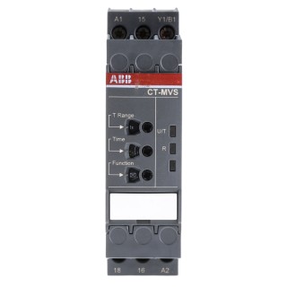 ABB LED Timer Relay with Multifunction Control, 2 C/O (SPDT) Contacts, 0.05 s to 300 h 1SVR730020R3100 CT-MVS.12S
