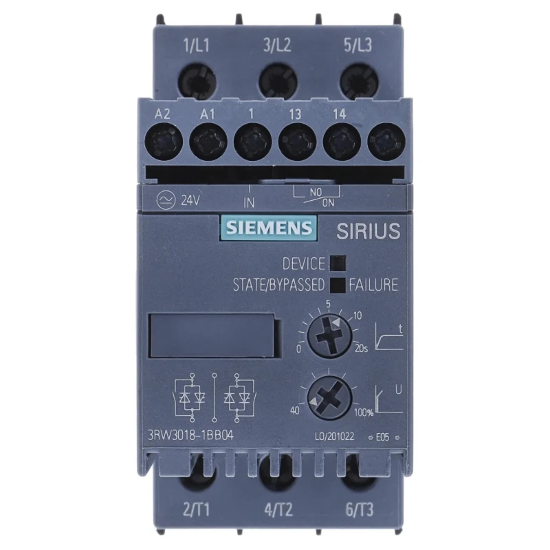 Siemens 3 Phase Soft Starter 7.5 kW 400V AC IP20 3RW3018-1BB04
