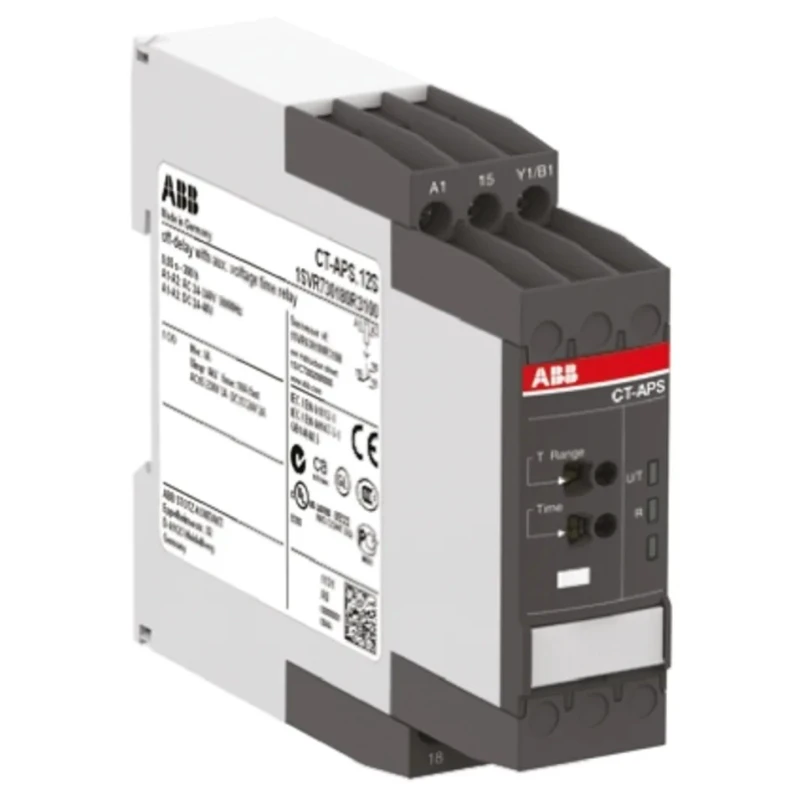ABB DIN Rail Timer Relay 1-Contact 48 V DC 24 V AC 240 V AC 0.05 s to 300 h 1-Function SPDT 1SVR730180R3100 CT-APS.12S