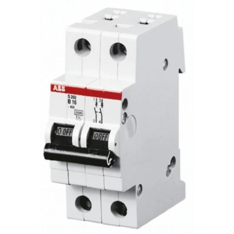 ABB System Pro M Compact S200 Miniature Circuit Breaker 2-Pole 40A Type B 400V AC 125V DC 6 kA 2CDS252001R0405 S202-B40