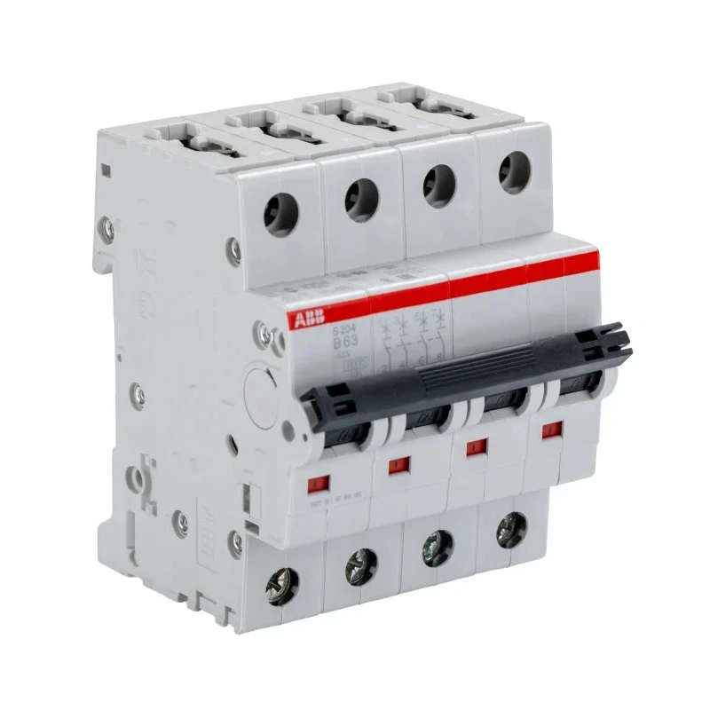 ABB System Pro M Compact S200 Miniature Circuit Breaker, 4-Pole, 63A, Type B, 400V AC, 10 kA 2CDS254001R0635 S204-B63