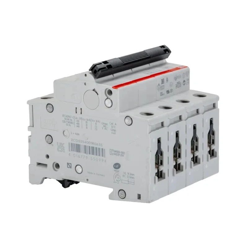 ABB System Pro M Compact S200 Miniature Circuit Breaker, 4-Pole, 63A, Type B, 400V AC, 10 kA 2CDS254001R0635 S204-B63