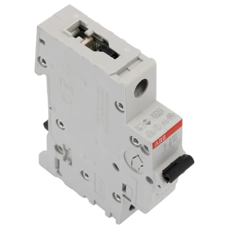 ABB System Pro M Compact S200 Miniature Circuit Breaker, 1-Pole, 50A, Type B, 230V AC, 72V DC, 6kA 2CDS251001R0505 S201-B50