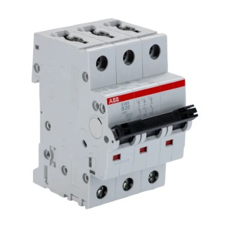 ABB System Pro M Compact S200 Miniature Circuit Breaker, 3-Pole, 20A, Type B, 400V AC, 10 kA 2CDS253001R0205 S203-B20