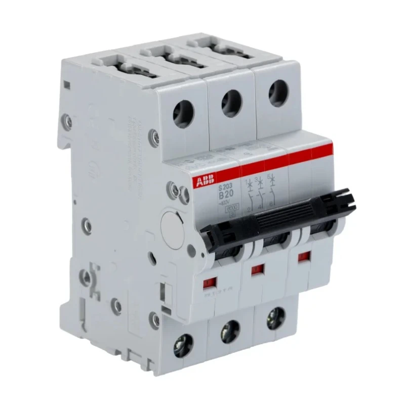 ABB System Pro M Compact S200 Miniature Circuit Breaker, 3-Pole, 20A, Type B, 400V AC, 10 kA 2CDS253001R0205 S203-B20