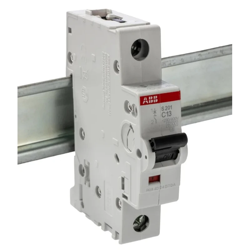 ABB System Pro M Compact S200 Miniature Circuit Breaker, 1-Pole, 13A, Type C, 230V AC, 72V DC, 10kA 2CDS251001R0134 S201-C13