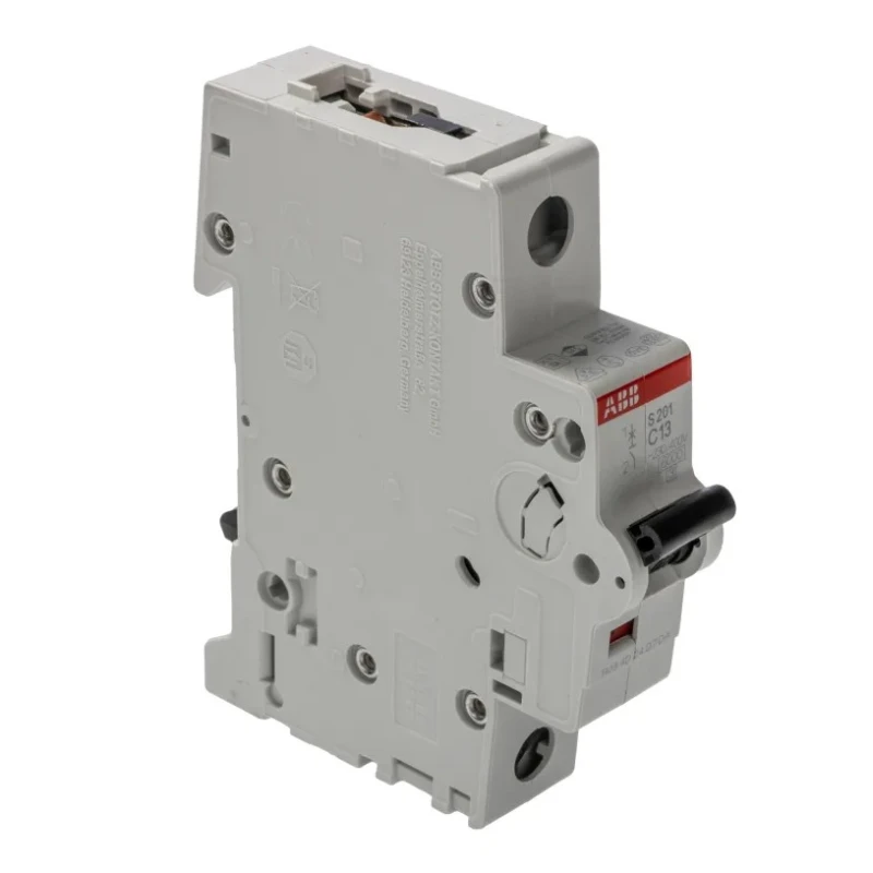 ABB System Pro M Compact S200 Miniature Circuit Breaker, 1-Pole, 13A, Type C, 230V AC, 72V DC, 10kA 2CDS251001R0134 S201-C13