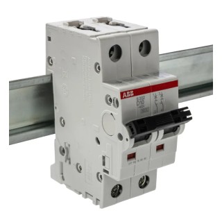 ABB System Pro M Compact S200 Miniature Circuit Breaker, 2-Pole, 10A, Type D Tripping, 400V AC 2CDS252001R0101 S202-D10