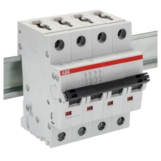 ABB System Pro M Compact S200 Miniature Circuit Breaker, 4-Pole, 10A, Type C, 400V AC, 10 kA 2CDS254001R0104 S204-C10
