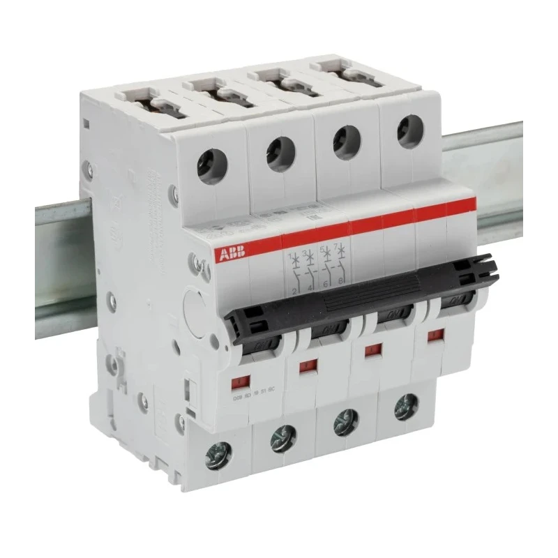 ABB System Pro M Compact S200 Miniature Circuit Breaker, 4-Pole, 10A, Type C, 400V AC, 10 kA 2CDS254001R0104 S204-C10
